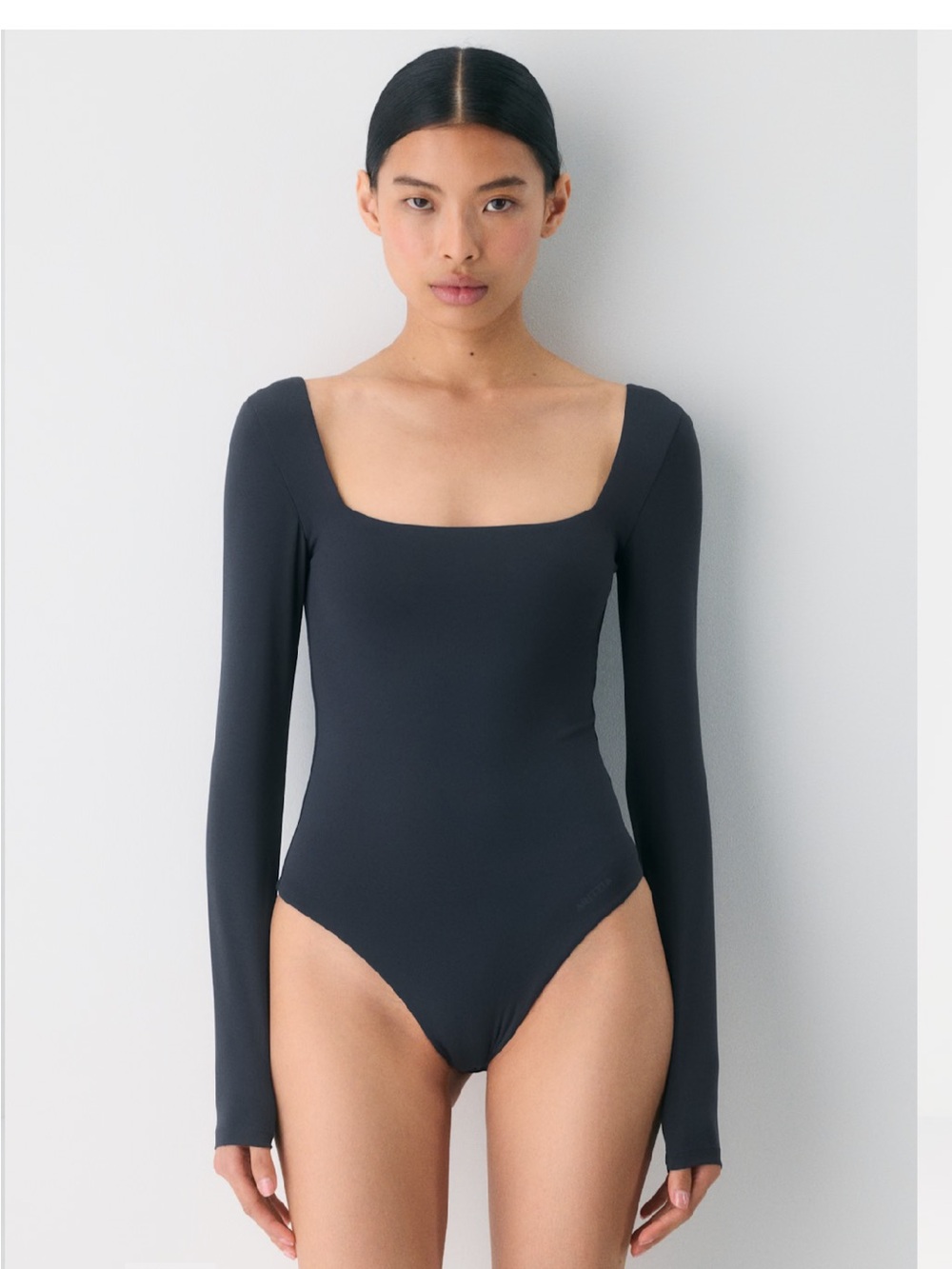 Babaton Long Sleeve Square Neck midnight blue Bodysuit